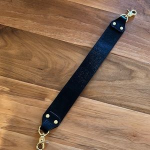 Black leather Clare V leather shoulder strap